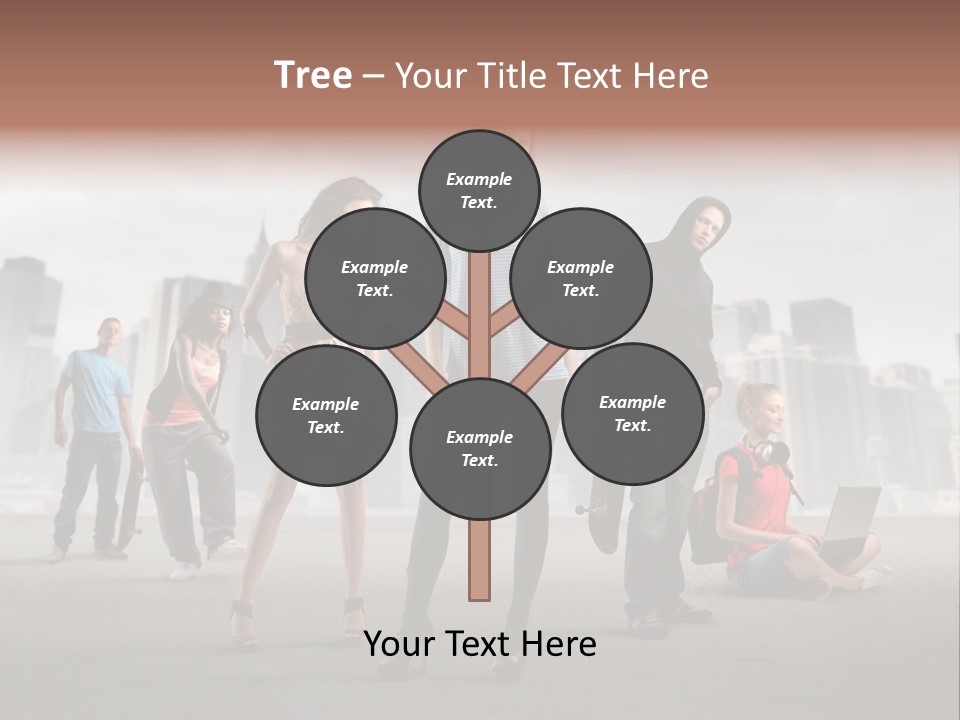Laptop Skateboard Building PowerPoint Template