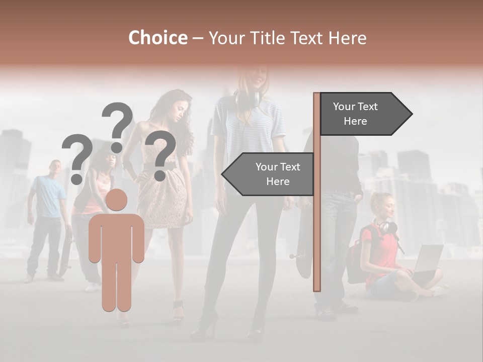 Laptop Skateboard Building PowerPoint Template