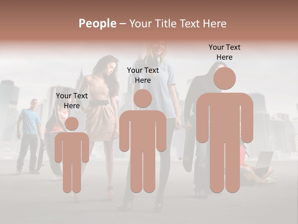 Laptop Skateboard Building PowerPoint Template
