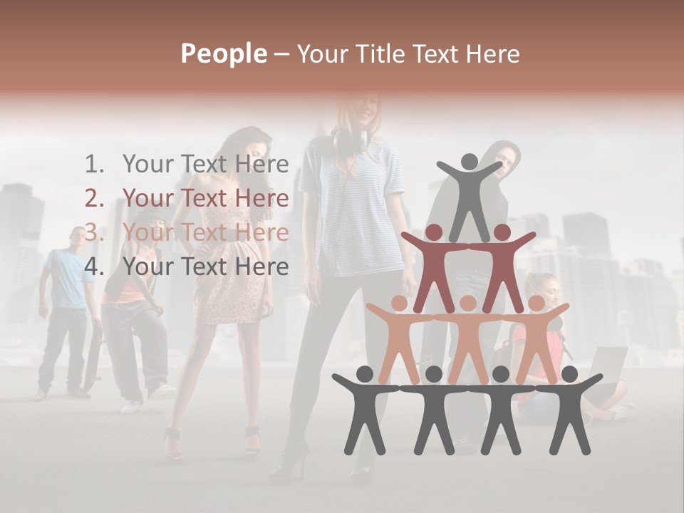 Laptop Skateboard Building PowerPoint Template