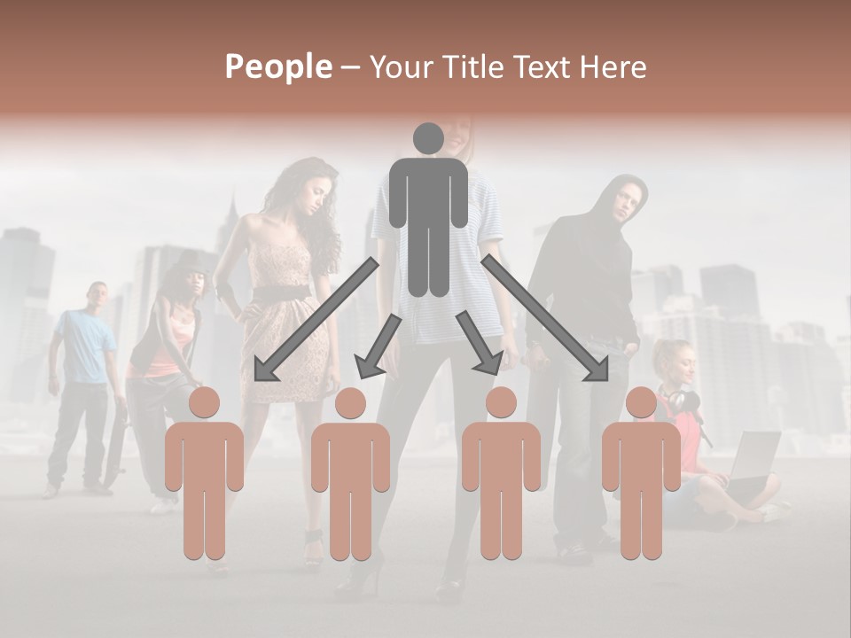 Laptop Skateboard Building PowerPoint Template