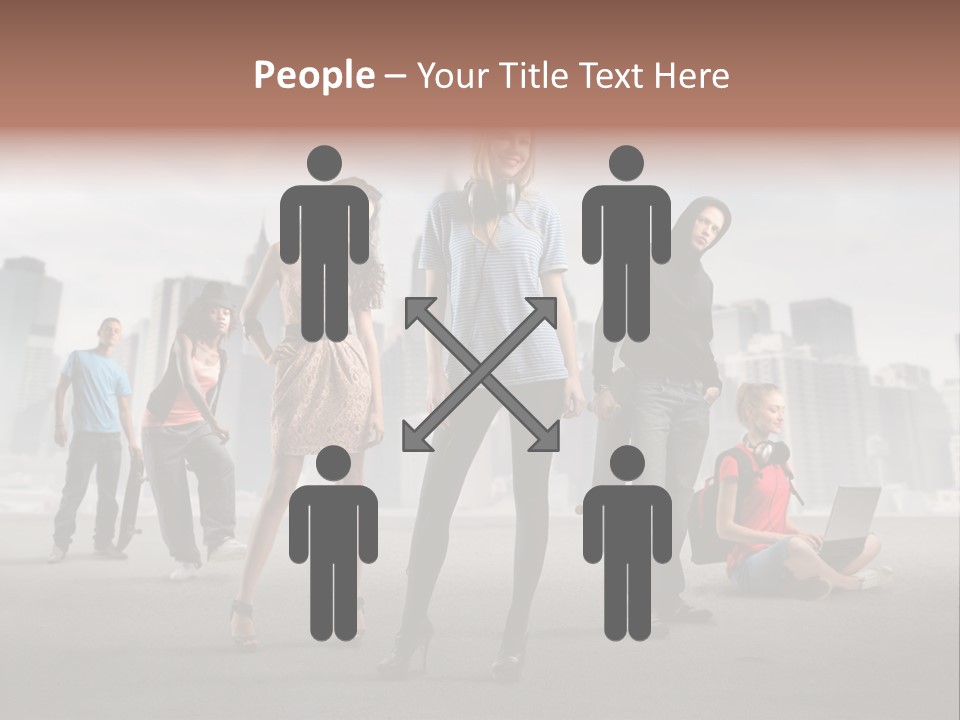 Laptop Skateboard Building PowerPoint Template