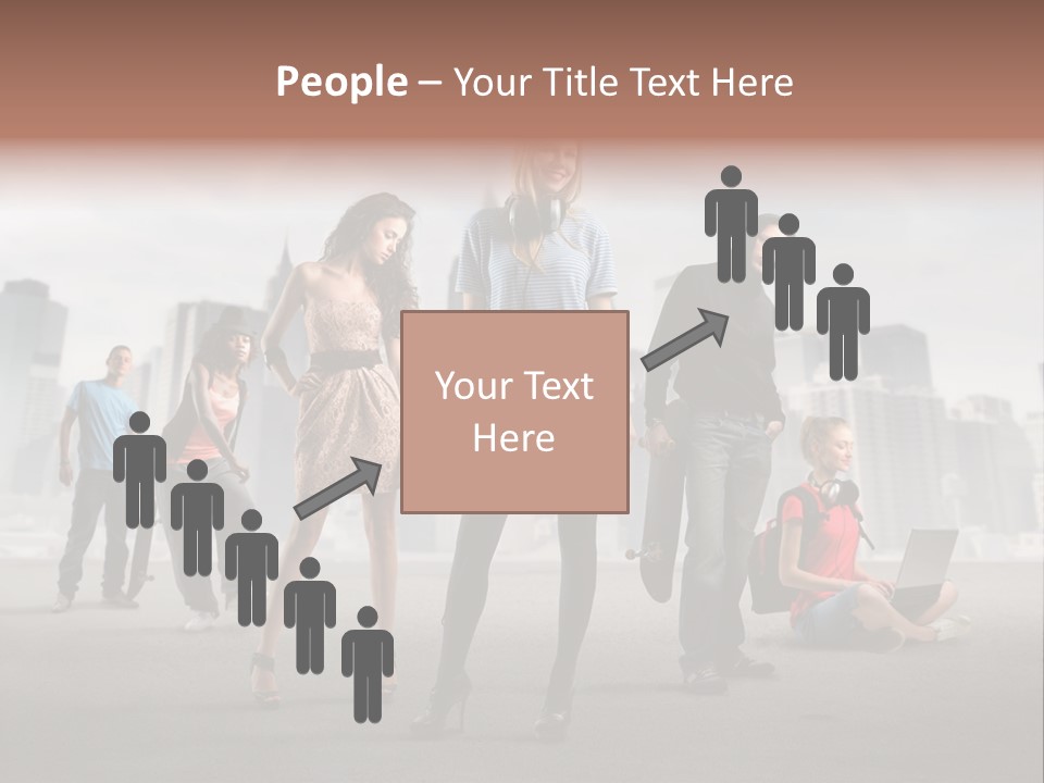 Laptop Skateboard Building PowerPoint Template