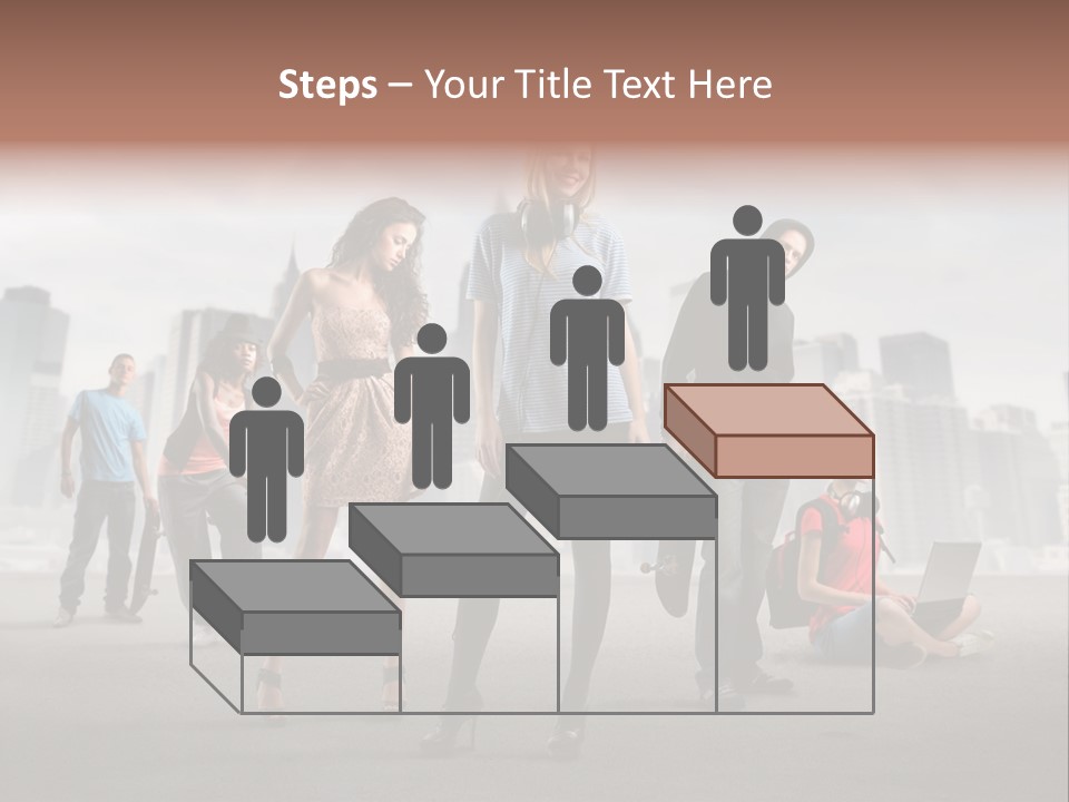 Laptop Skateboard Building PowerPoint Template