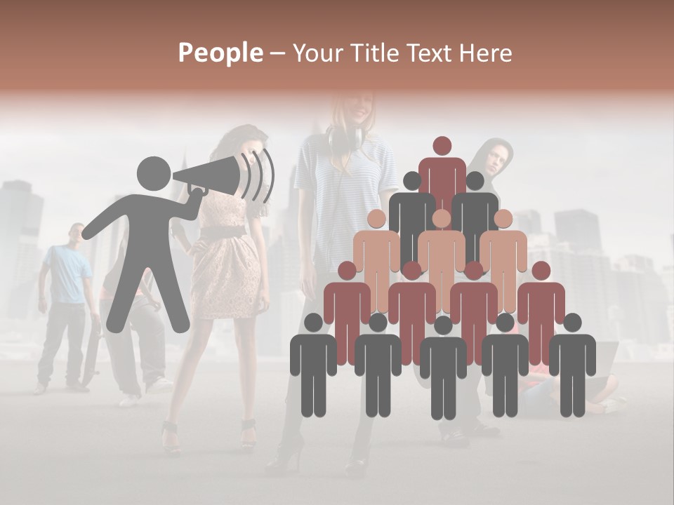 Laptop Skateboard Building PowerPoint Template