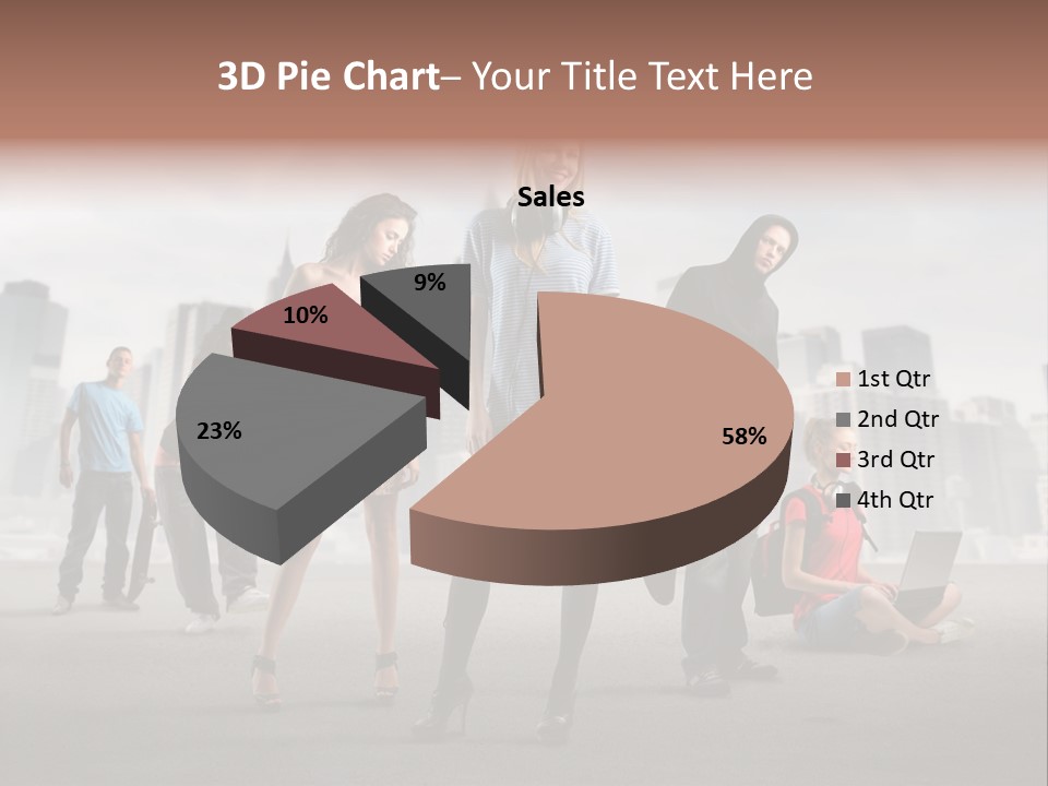 Laptop Skateboard Building PowerPoint Template