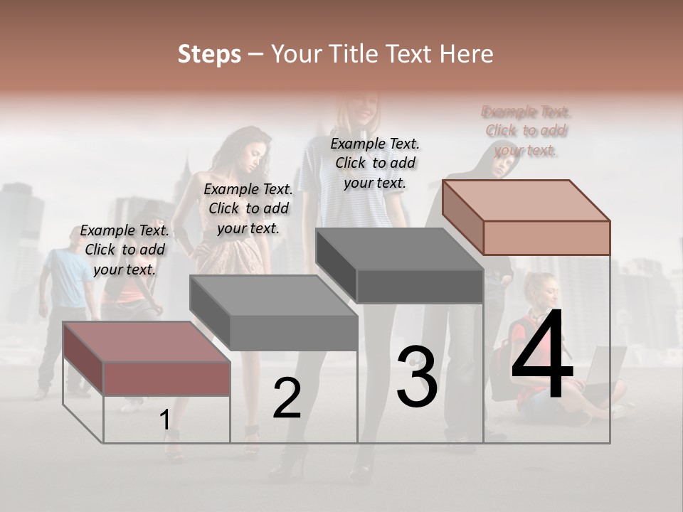 Laptop Skateboard Building PowerPoint Template