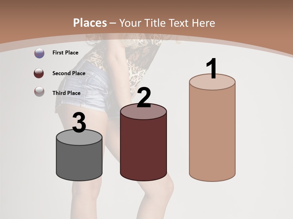 Female White Standing PowerPoint Template