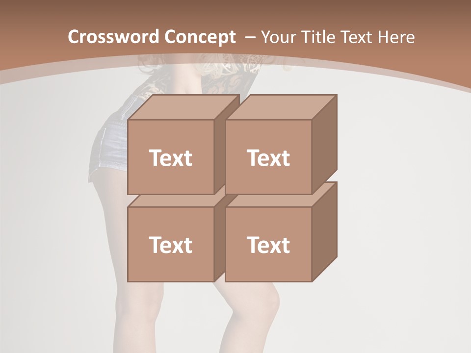 Female White Standing PowerPoint Template