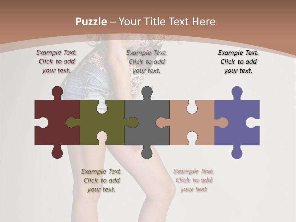 Female White Standing PowerPoint Template