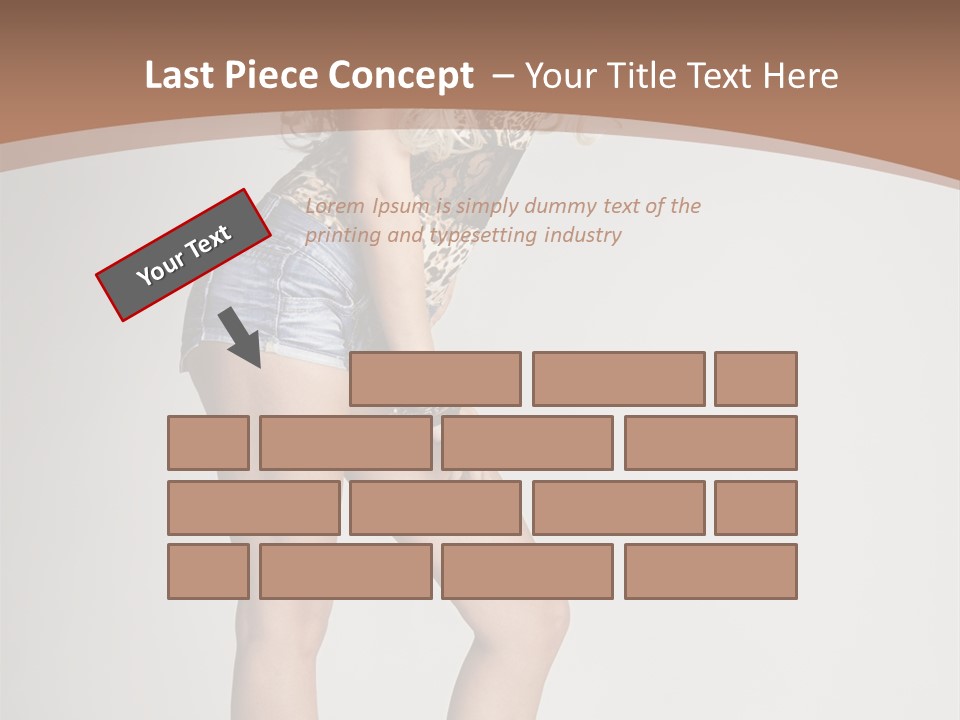 Female White Standing PowerPoint Template