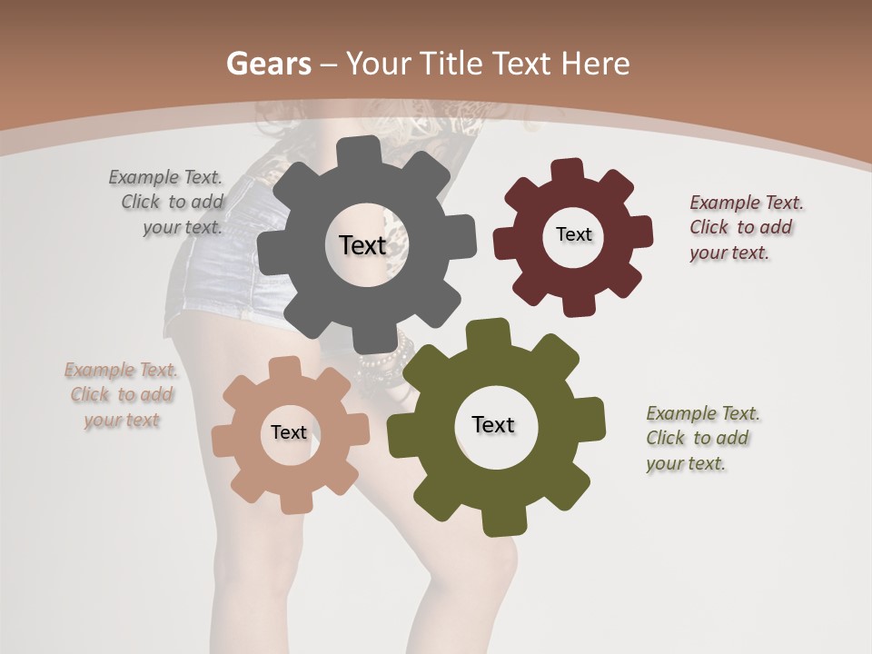 Female White Standing PowerPoint Template