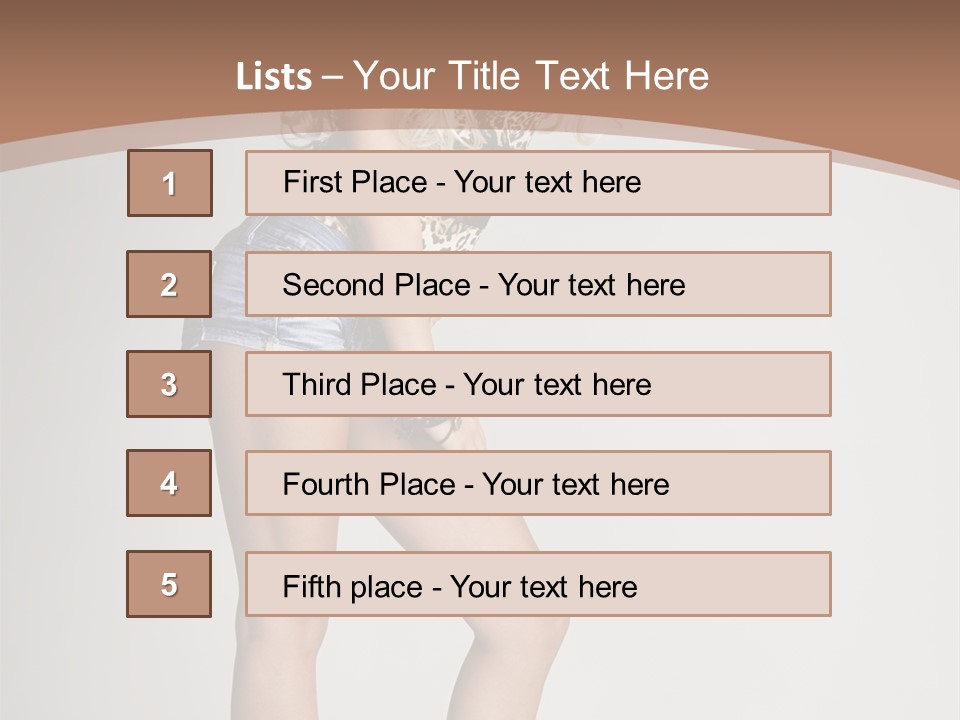 Female White Standing PowerPoint Template