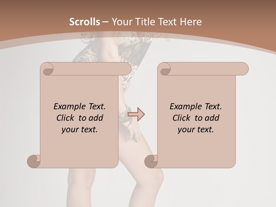 Female White Standing PowerPoint Template