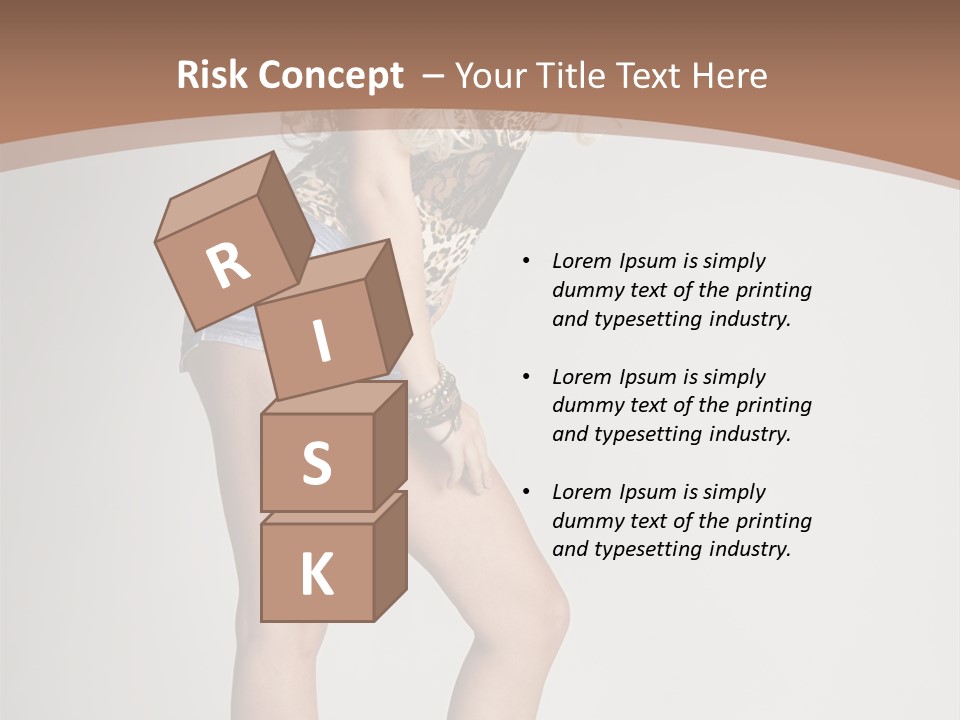 Female White Standing PowerPoint Template