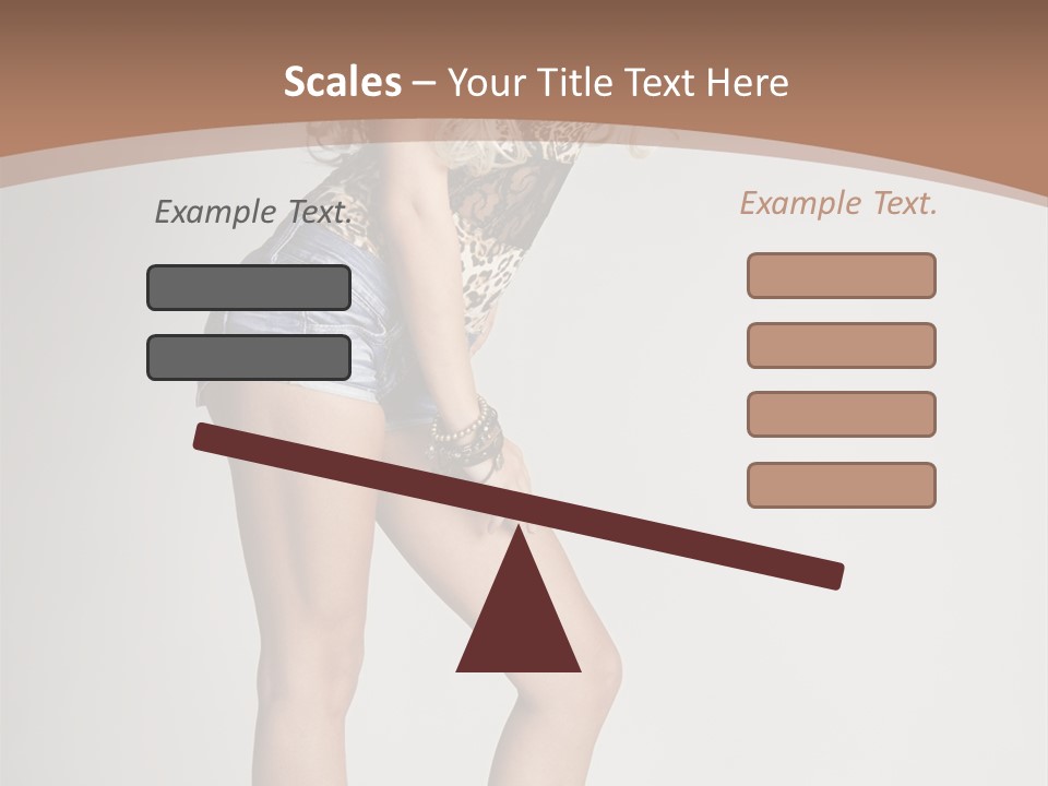 Female White Standing PowerPoint Template