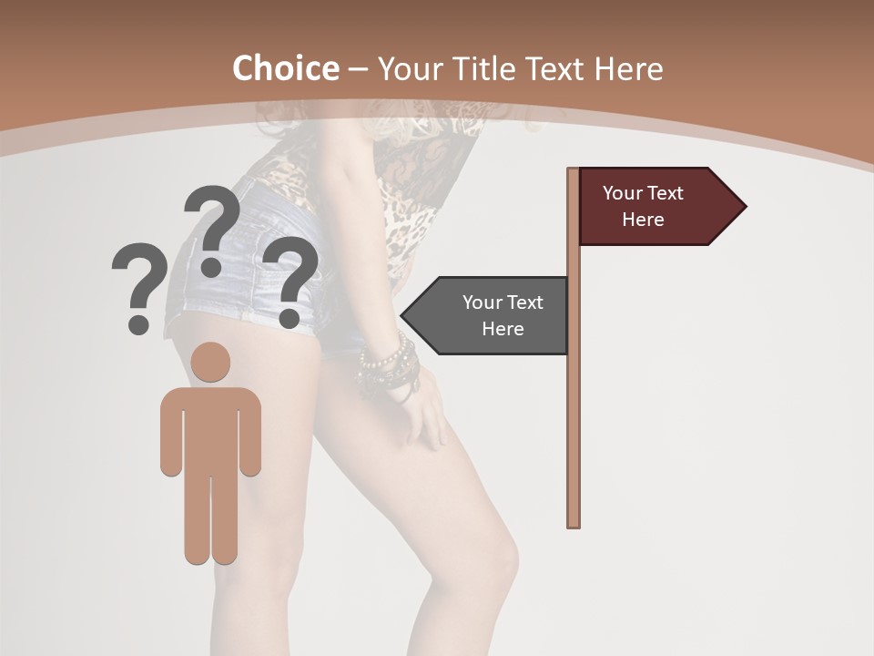 Female White Standing PowerPoint Template