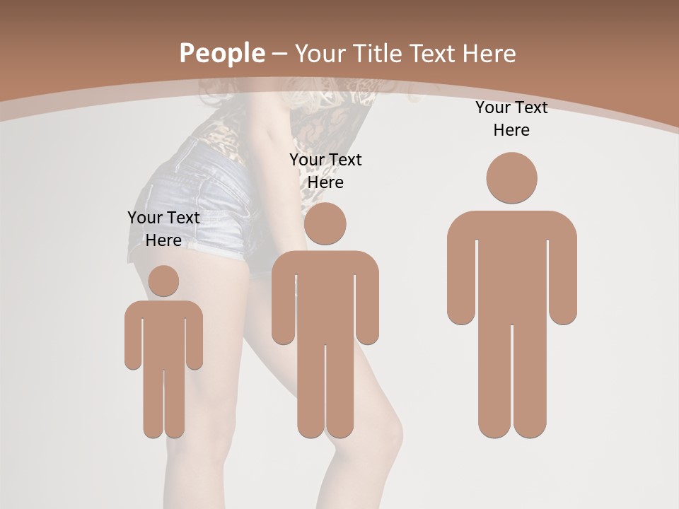 Female White Standing PowerPoint Template