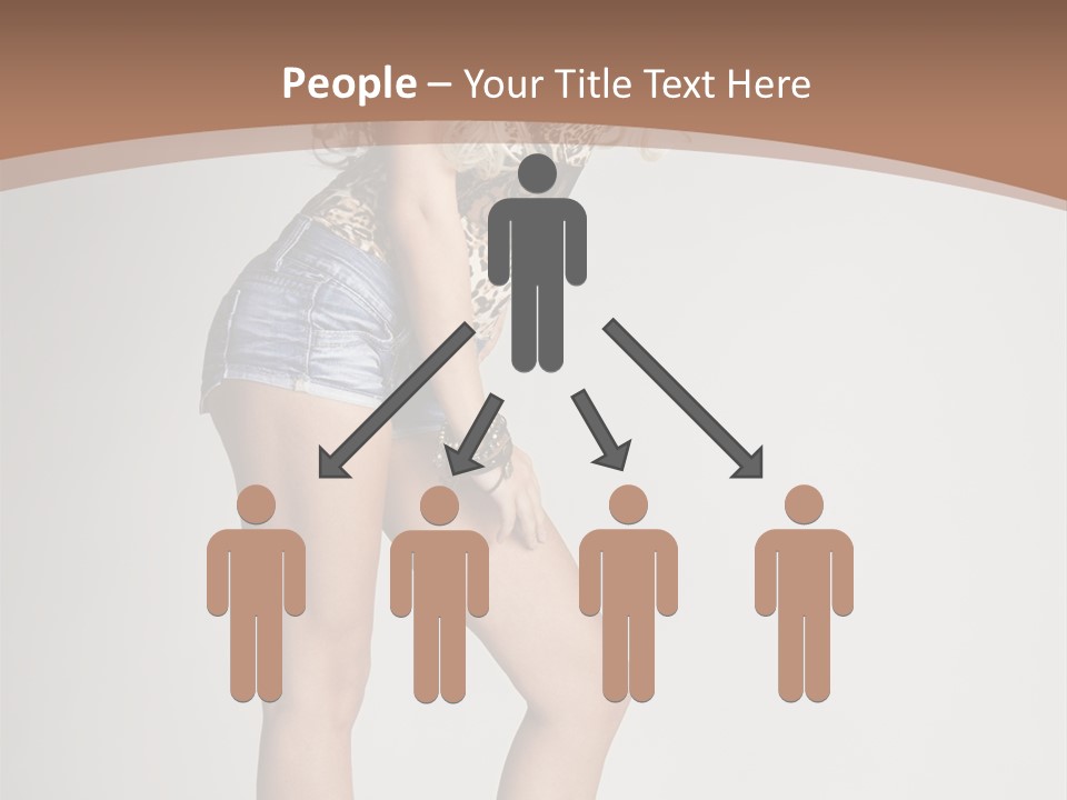 Female White Standing PowerPoint Template