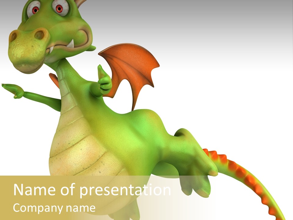 Clip Medieval Dragon PowerPoint Template