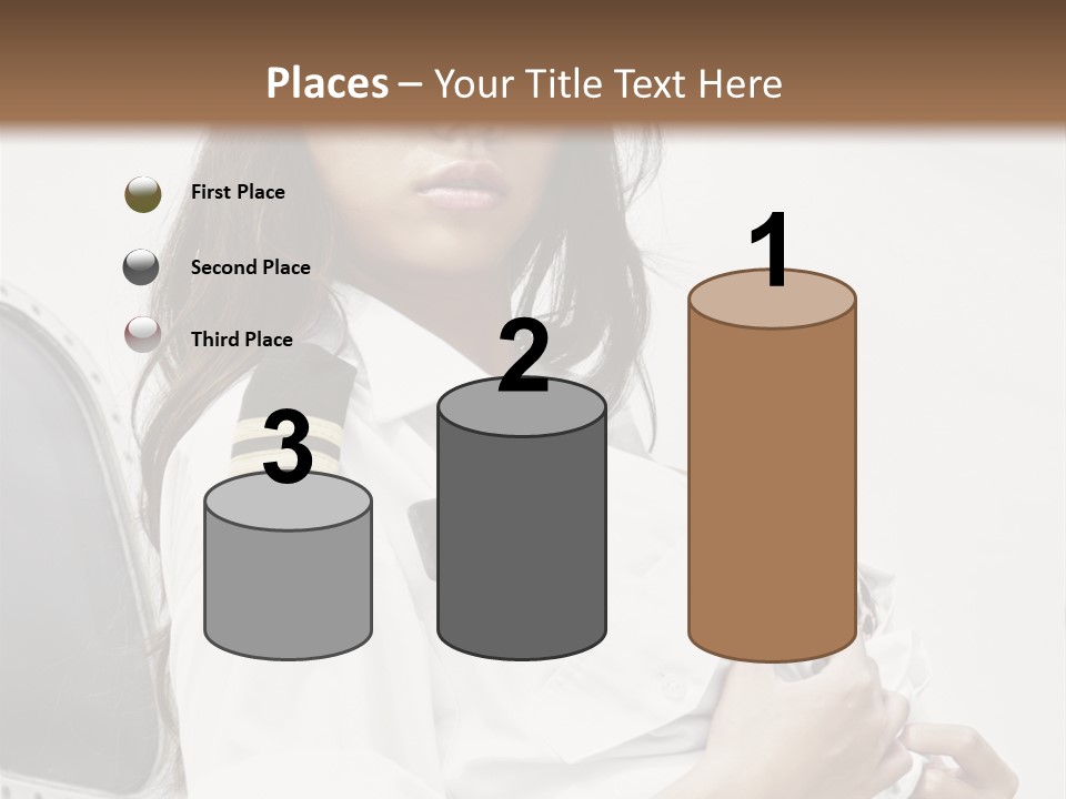 One Female Stewardess PowerPoint Template