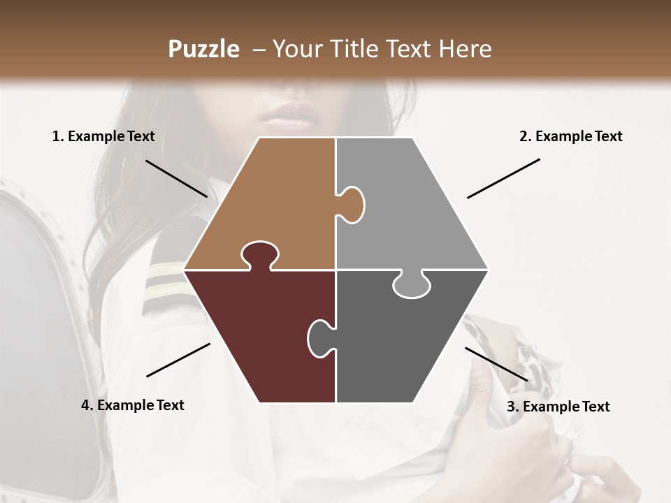 One Female Stewardess PowerPoint Template