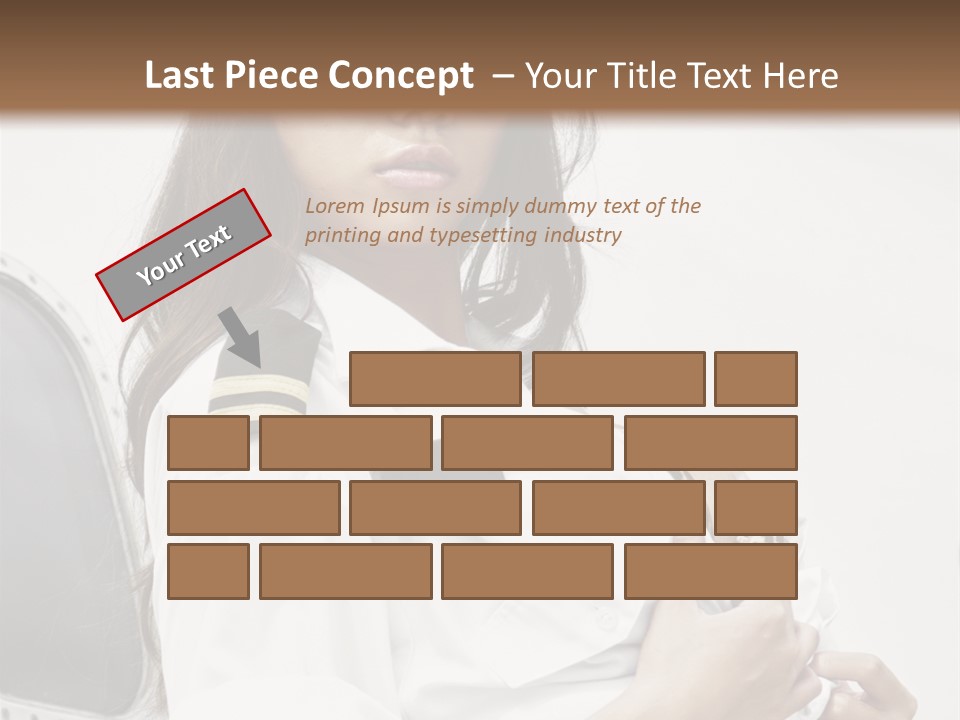 One Female Stewardess PowerPoint Template