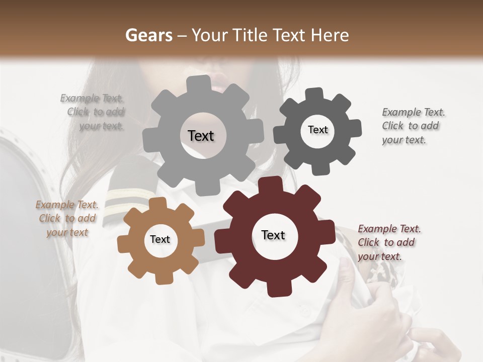 One Female Stewardess PowerPoint Template