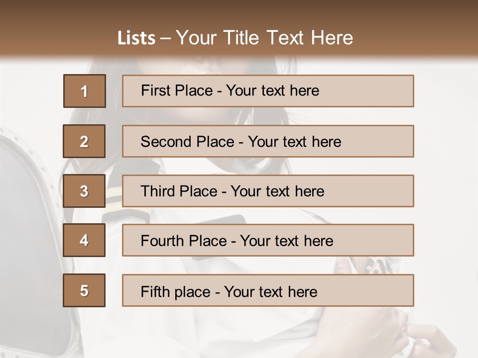 One Female Stewardess PowerPoint Template
