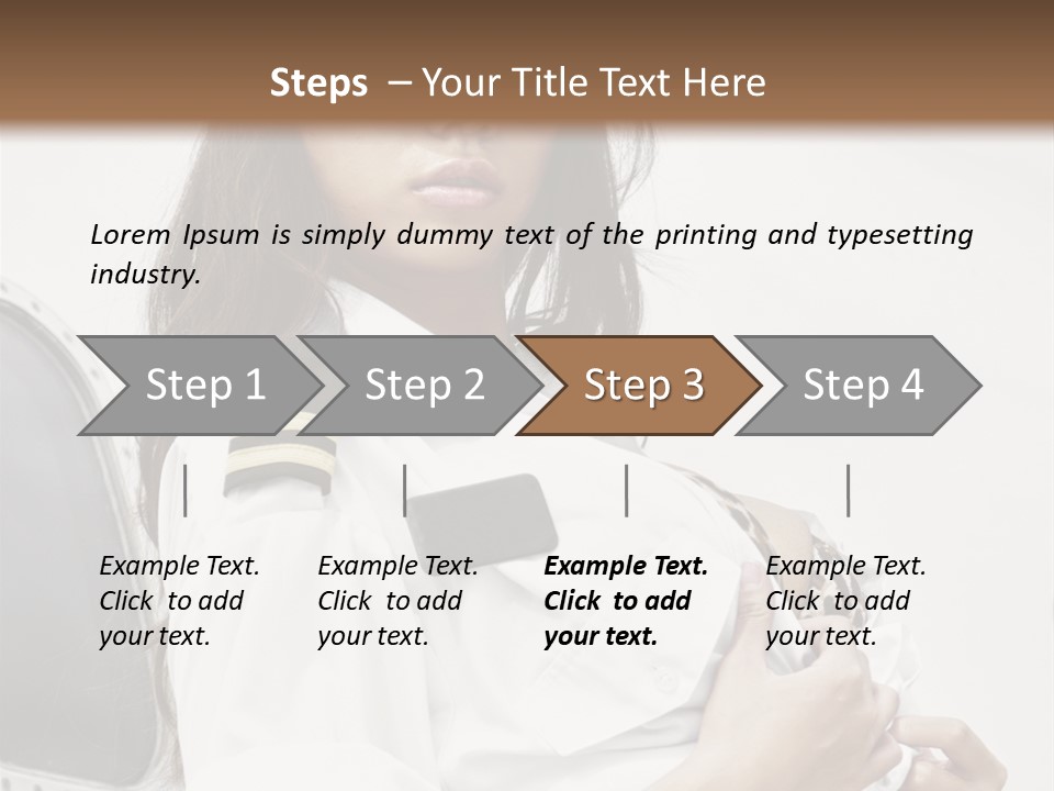 One Female Stewardess PowerPoint Template