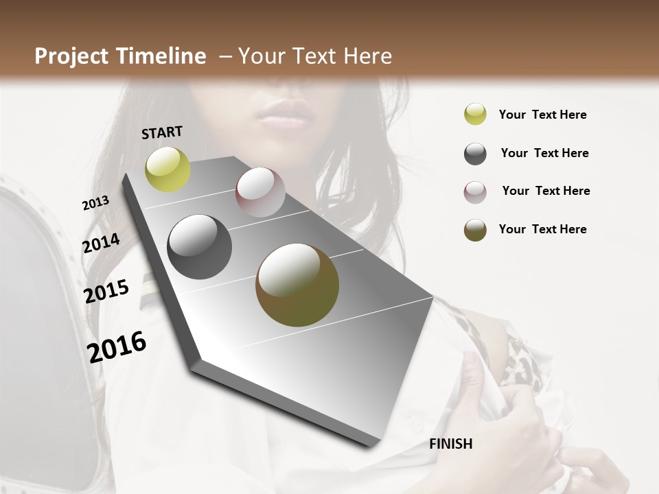 One Female Stewardess PowerPoint Template