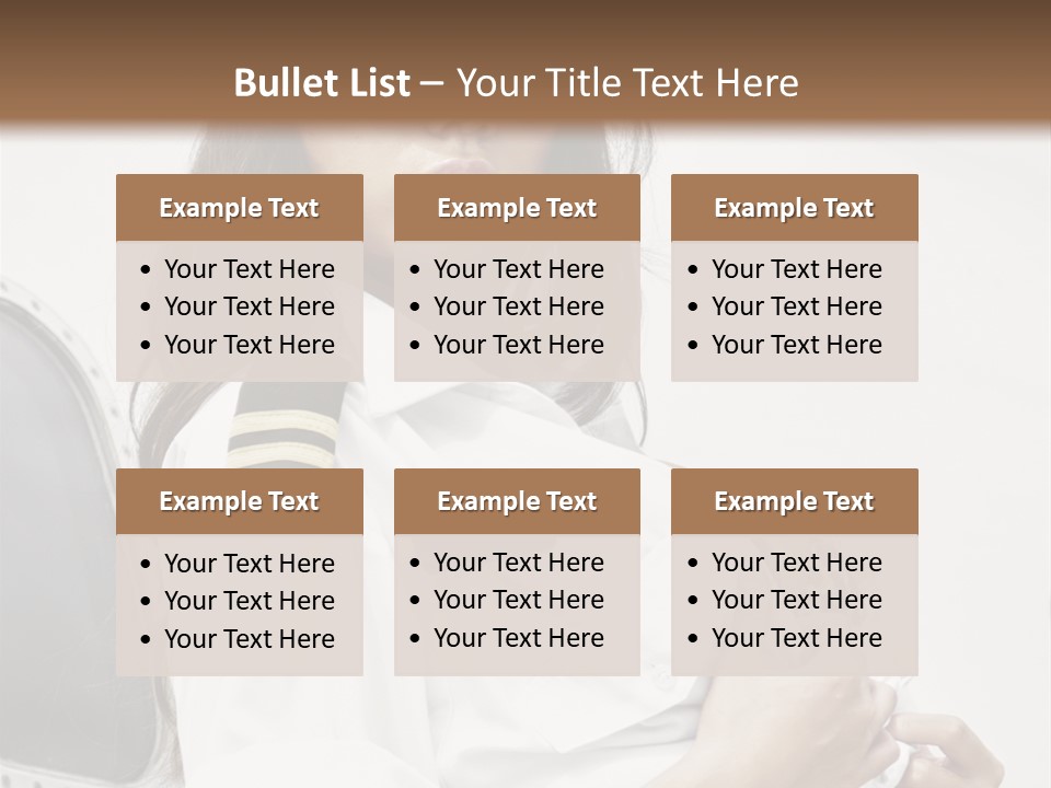 One Female Stewardess PowerPoint Template