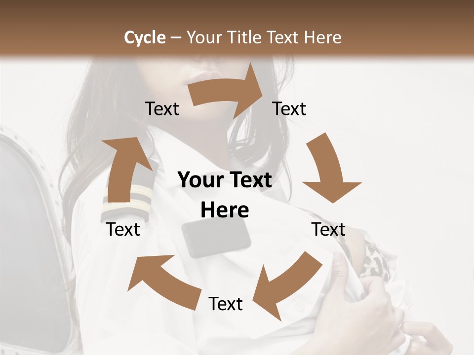 One Female Stewardess PowerPoint Template