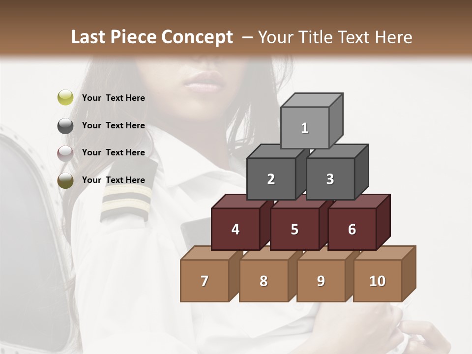 One Female Stewardess PowerPoint Template