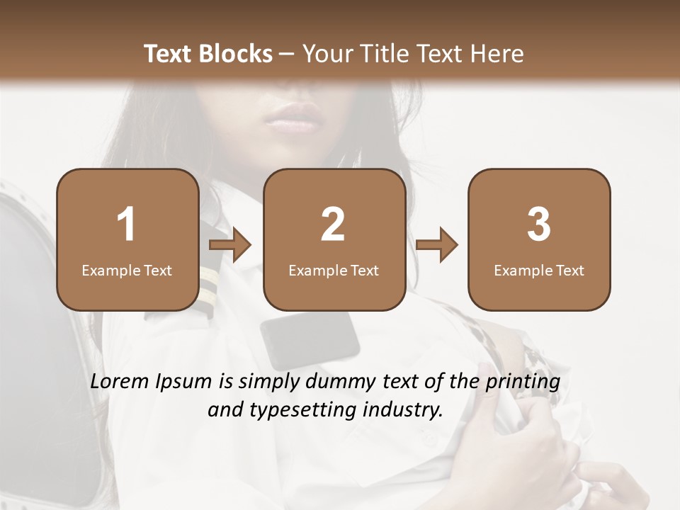 One Female Stewardess PowerPoint Template