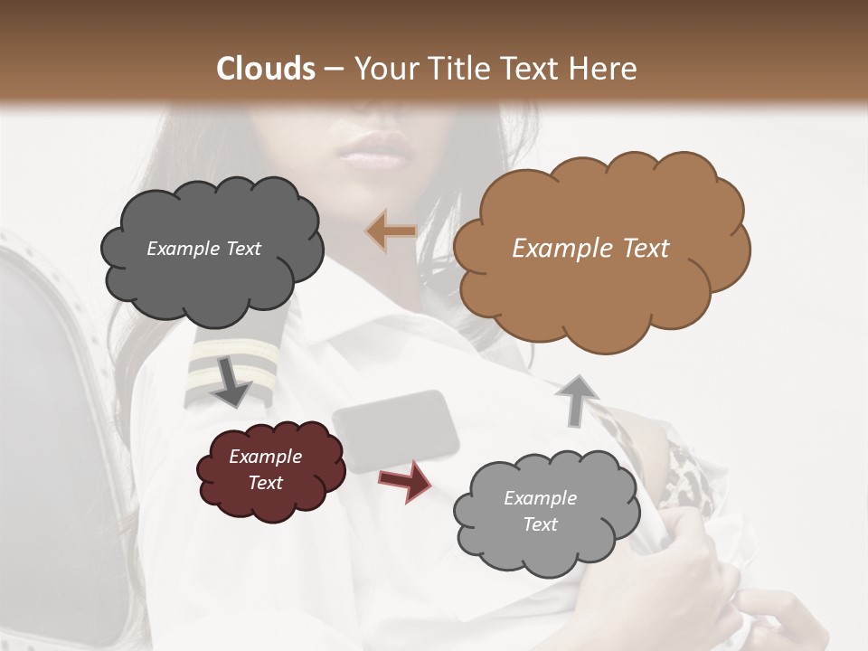 One Female Stewardess PowerPoint Template