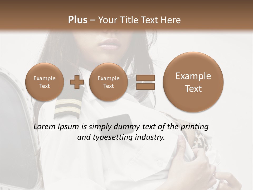 One Female Stewardess PowerPoint Template