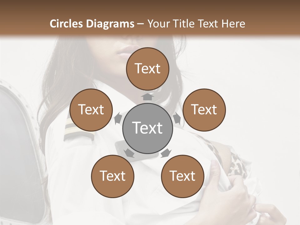 One Female Stewardess PowerPoint Template