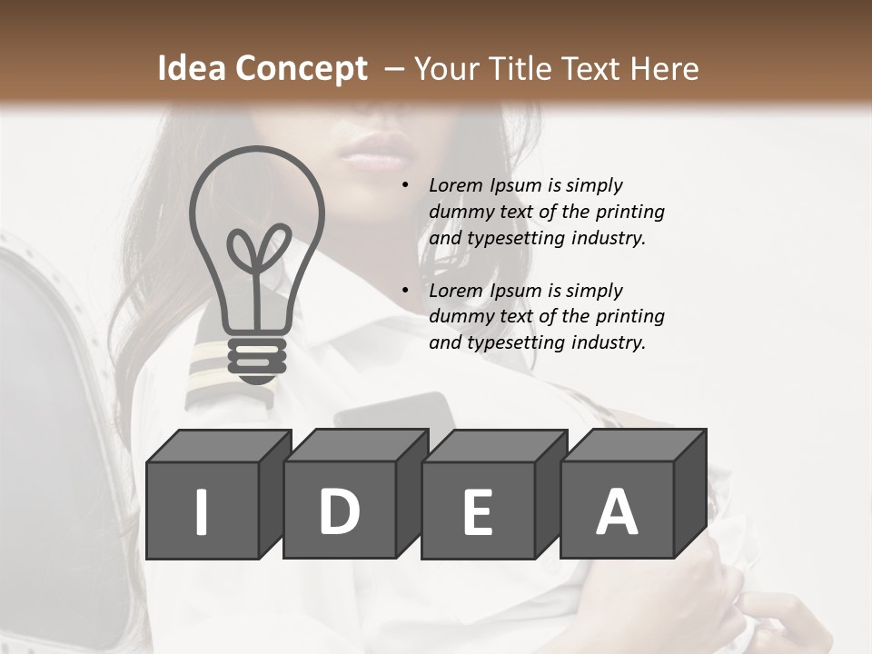 One Female Stewardess PowerPoint Template