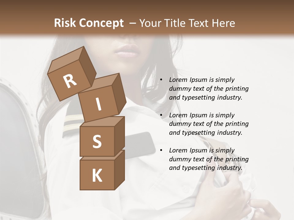 One Female Stewardess PowerPoint Template