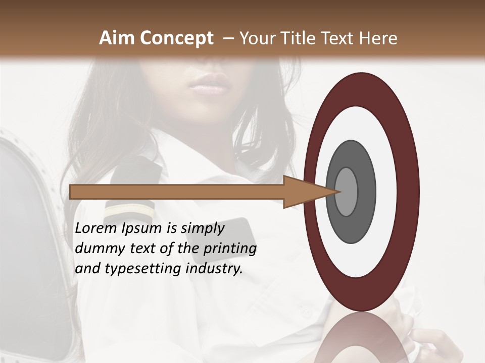 One Female Stewardess PowerPoint Template