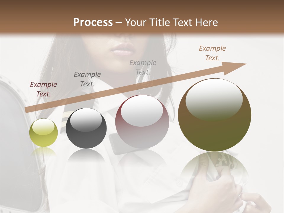 One Female Stewardess PowerPoint Template