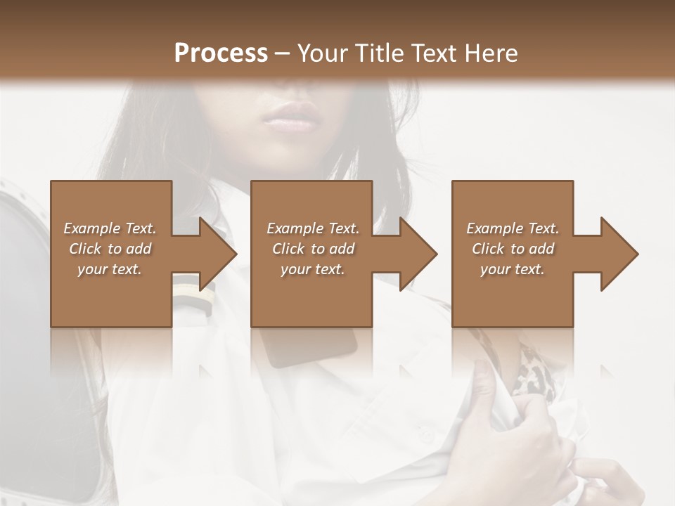 One Female Stewardess PowerPoint Template