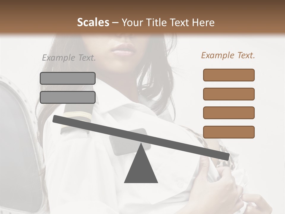 One Female Stewardess PowerPoint Template