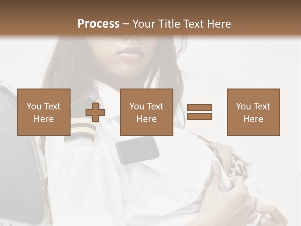 One Female Stewardess PowerPoint Template