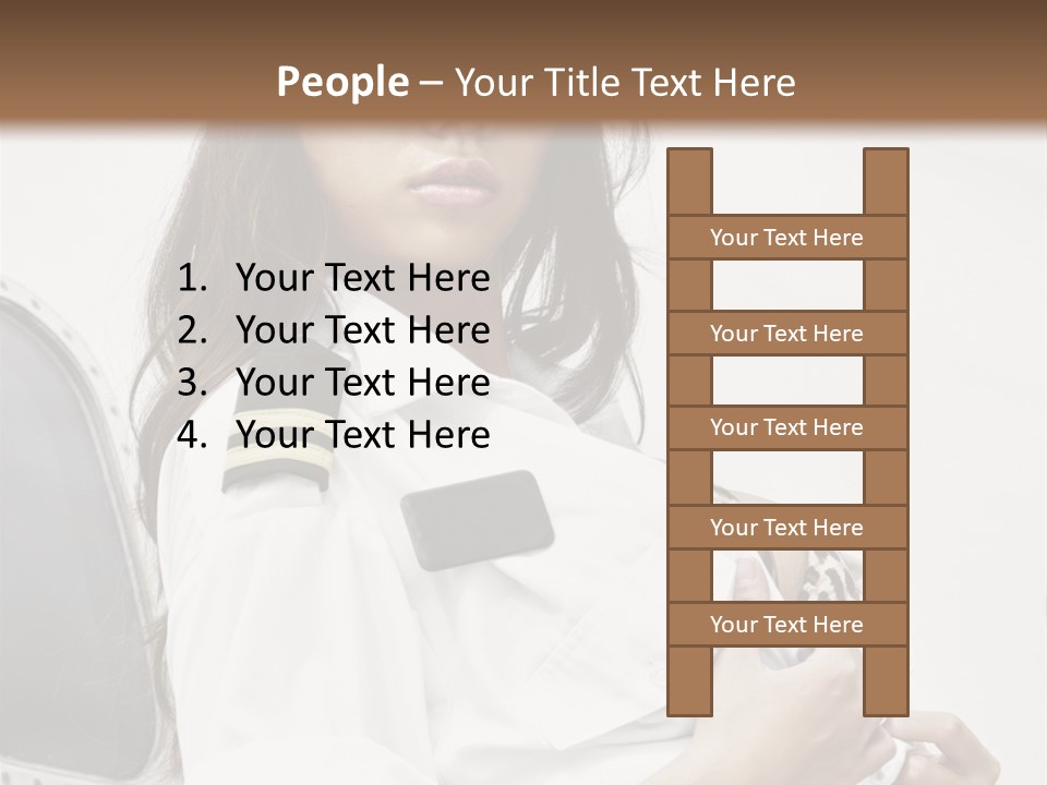 One Female Stewardess PowerPoint Template