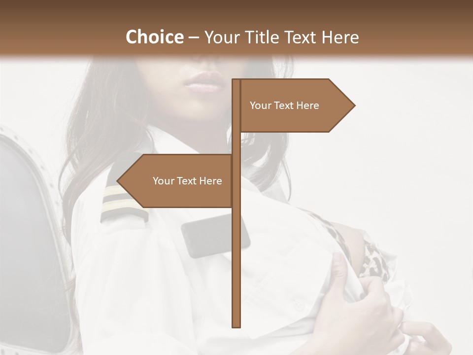 One Female Stewardess PowerPoint Template