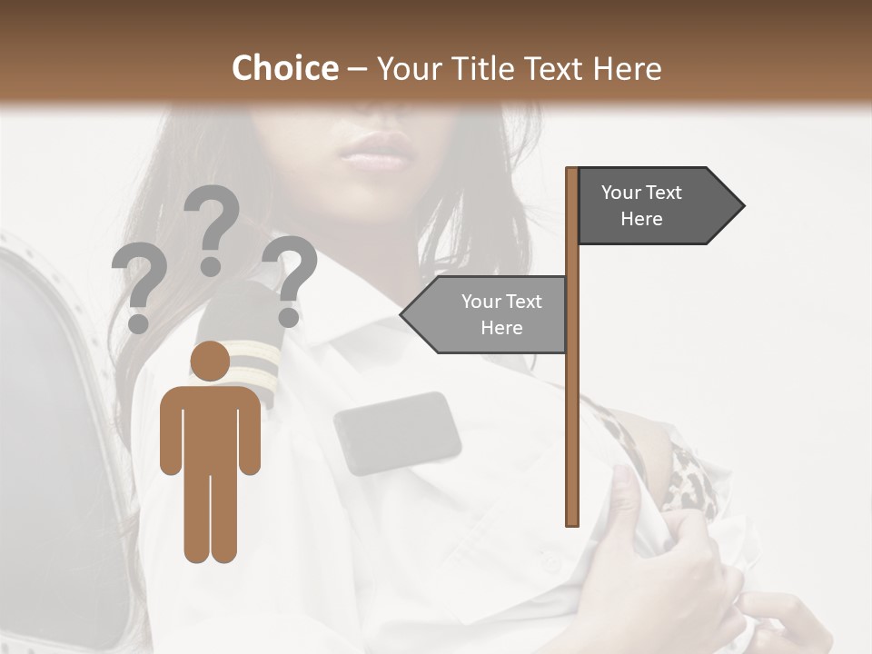 One Female Stewardess PowerPoint Template