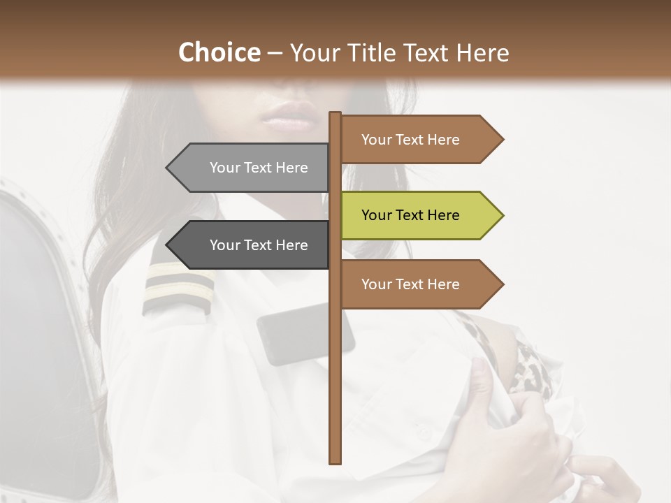 One Female Stewardess PowerPoint Template