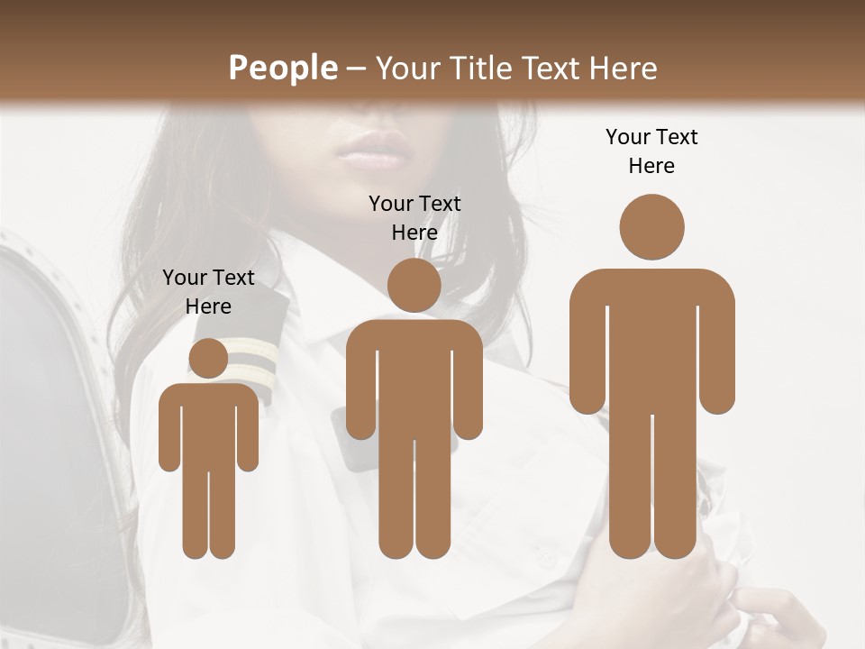 One Female Stewardess PowerPoint Template